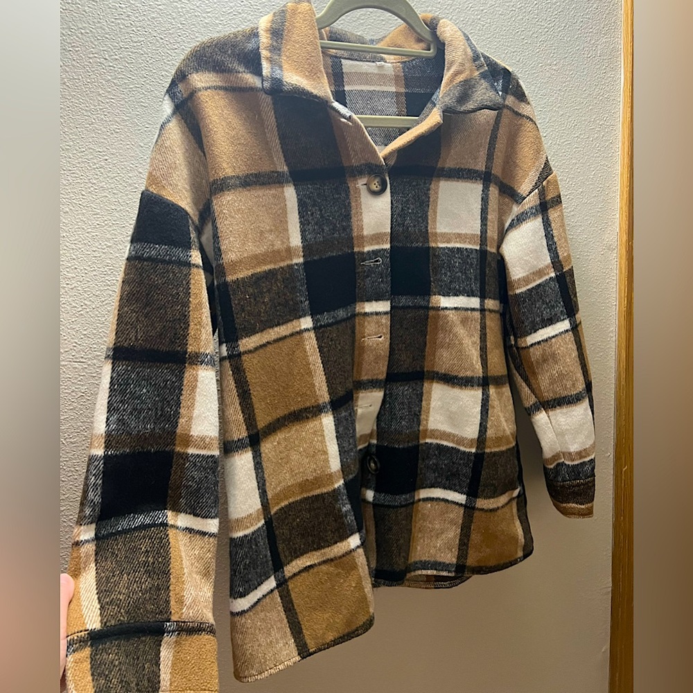 Brown/ black shacket